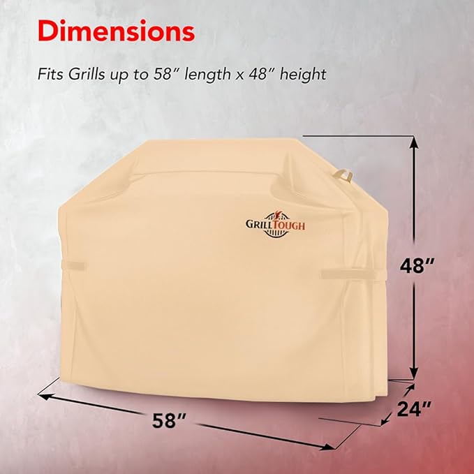 Heavy Duty BBQ Grill Cover for Outdoor Grill, 58 Inch – Waterproof, Weather - Image 2