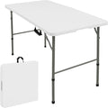 Folding Tables with Carrying Handle Lightweight Rectangular Portable Plastic by JALANCY