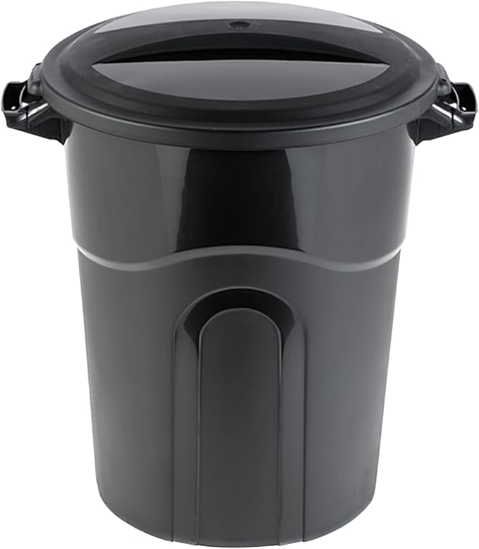 United Solution 20 Gallon Round Waste Container, Pass-Through Handles & - Image 2