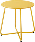 Patio Small Outdoor Side Table Waterproof Round Metal Steel Side Table Weather by Meluvici