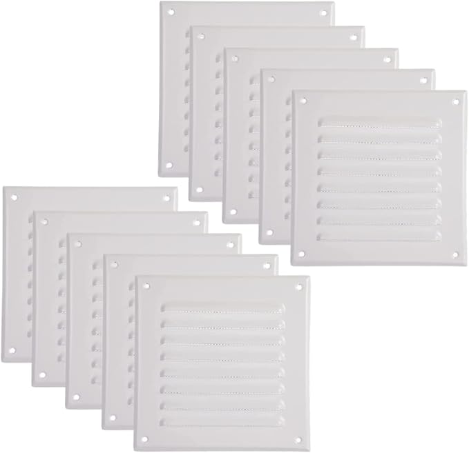 Vent Systems - 5 x 5 Inch Pack of 10 White Metal Square Soffit Air Vent Grille by VentSystems
