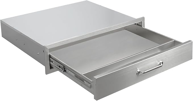 Outdoor Kitchen Drawers 30" W x 6.5" H x 23" D Flush Mount BBQ Single Drawers by SGOLAN