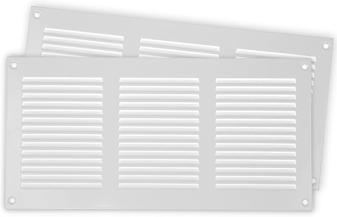 Repa Market 2-Pack 12x6 Inch Air Vent Cover/White Galvanized Steel Louvered by RepaMarket