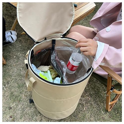 Pop up Camping Trash can with lid, Collapsible 24 Gallons Trash can with - Image 6