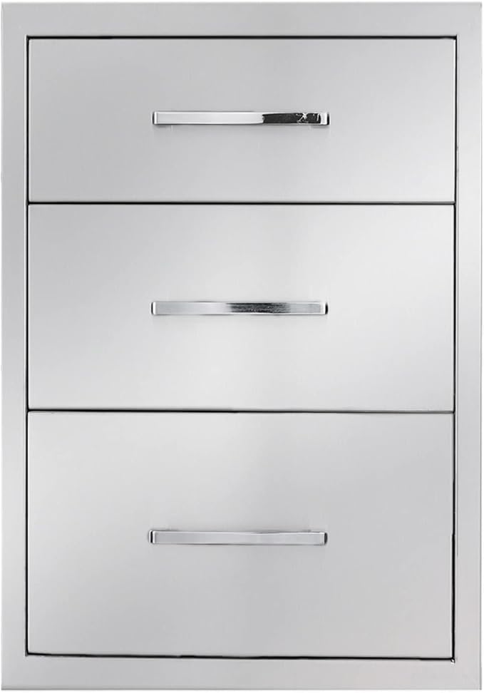 TIANAI Outdoor Kitchen Drawer 14" W x 21" H x 21" D Stainless Steel BBQ Drawer by TIANAI