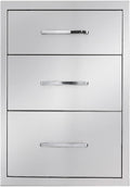 TIANAI Outdoor Kitchen Drawer 14" W x 21" H x 21" D Stainless Steel BBQ Drawer by TIANAI