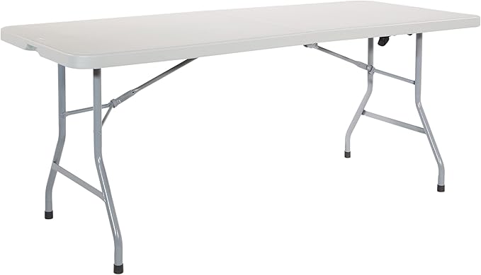 Office Star Resin Rectangle Center-Folding Portable Table by Office+Star