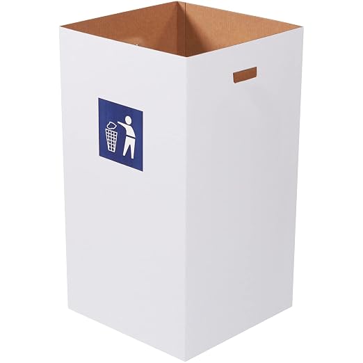 Box USA 50 Gallon 18" L x 18" W x 36" H 10-Pack Cardboard Trash Cans and - Image 2