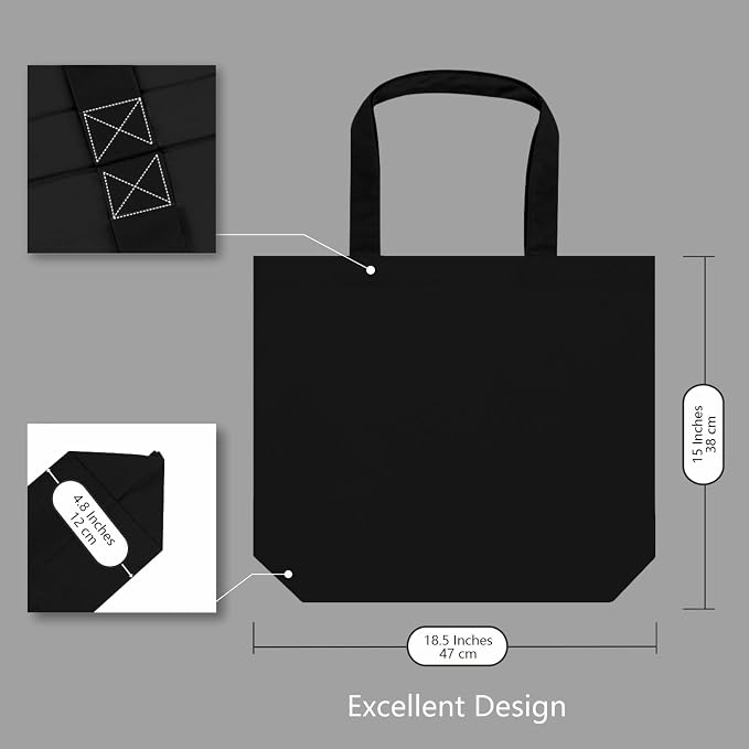 TOPDesign 1-Pack Super Strong Large 12oz Cotton Canvas Tote Bag, Reusable - Image 5