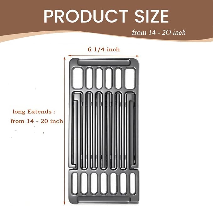 PCBZ0A 6 1/4 inch wide Adjustable Cast Iron Cooking Grate Replacement - Image 3