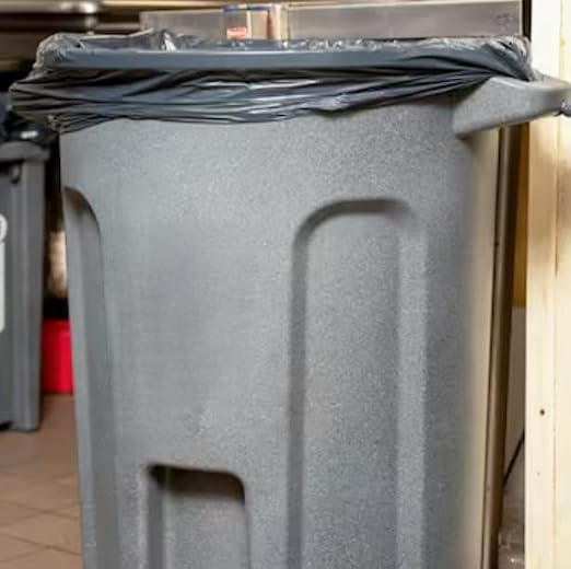 20 Gallon Dark Gray Outdoor Lidless Trash Can – Heavy Duty Resin Waste Container - Image 3