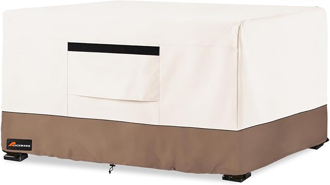 Fire Pit Cover Rectangular, Outdoor Heavy Duty 600D Tear-Resistant 100% by Alickwang