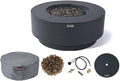 Elementi+ | Nimes Gas Fire Pit Cast Concrete 40" Dia. Round Fire Table by AMSFireplaceInc