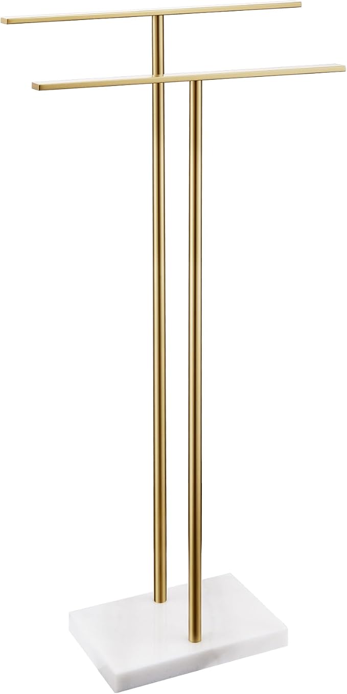 Standing Towel Rack for Bathroom 2-Tier Towel Holder Free Stand by AONEON