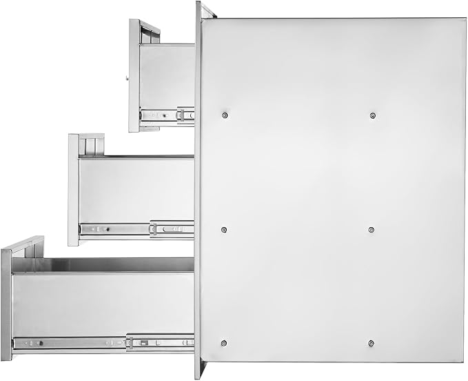 VEVOR Outdoor Kitchen Drawers 16" W x 28.5" H x 20.5" D, Flush Mount Triple - Image 12