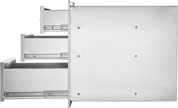 VEVOR 18x23 Inch Outdoor Kitchen Stainless Steel Triple Access BBQ Drawers - Image 12