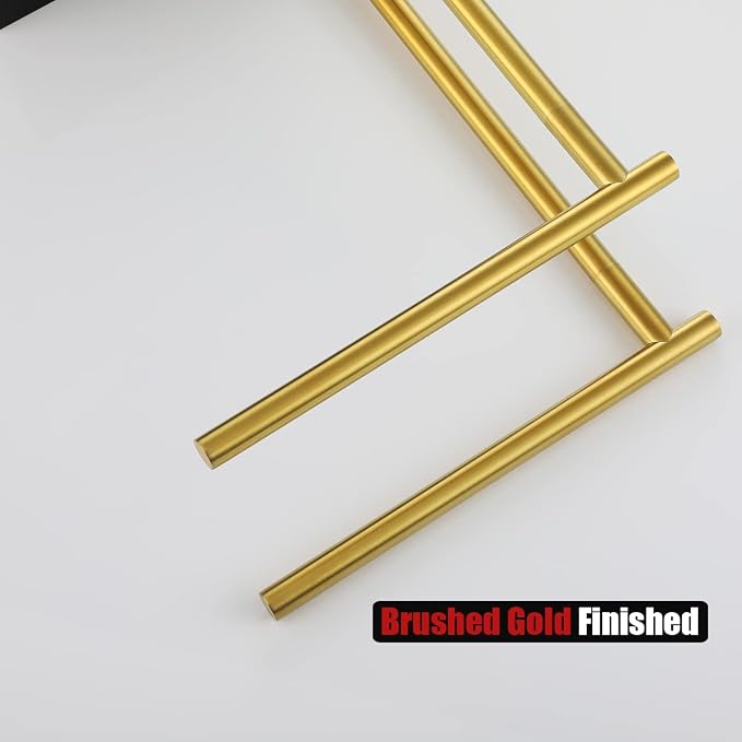 JQK Hand Towel Holder Stand Brushed Gold, Modern Tree Rack Free Standing - Image 7