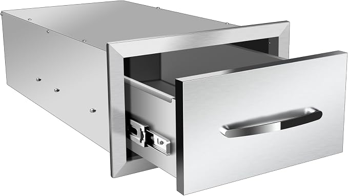 Pull Out Trash Drawer, Lower Sliding Rails Stainless Steel Roll Out Trash Bin - Image 3