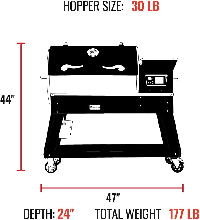 recteq Pellet Smoker Grill Deck Boss 800, Electric Pellet Smoker, Outdoor - Image 7