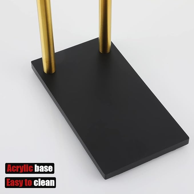 JQK Hand Towel Holder Stand Brushed Gold, Modern Tree Rack Free Standing - Image 6