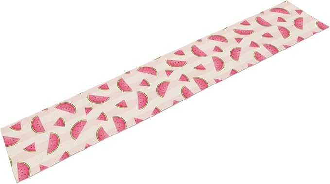Fruits Table Runner, Tasty Summer Fruit Watermelon Stripes Fun Art Print Table - Image 8