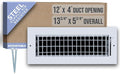 Fits 12x4 Duct Opening Steel Adjustable Air Supply Grille by Handua | Register by Handua