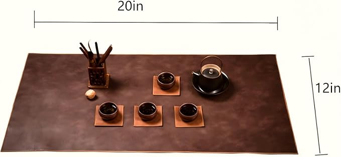 PU Leather Table Runner, 12x20 Inch Nightstand Cover，Waterproof & Heat - Image 2