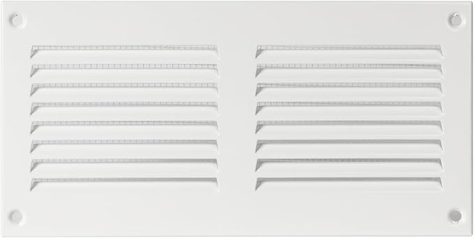 Repa Market 8x4 Inch Air Vent Cover/White Galvanized Steel Louvered Grill Cover by RepaMarket