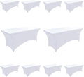 10-Pack 6ft White Spandex Table Covers by Unknown
