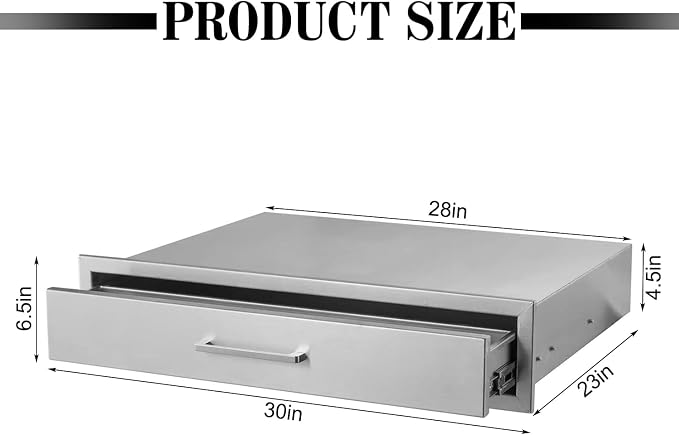 Outdoor Kitchen Drawers, Stainless Steel BBQ Single Drawer - Image 2