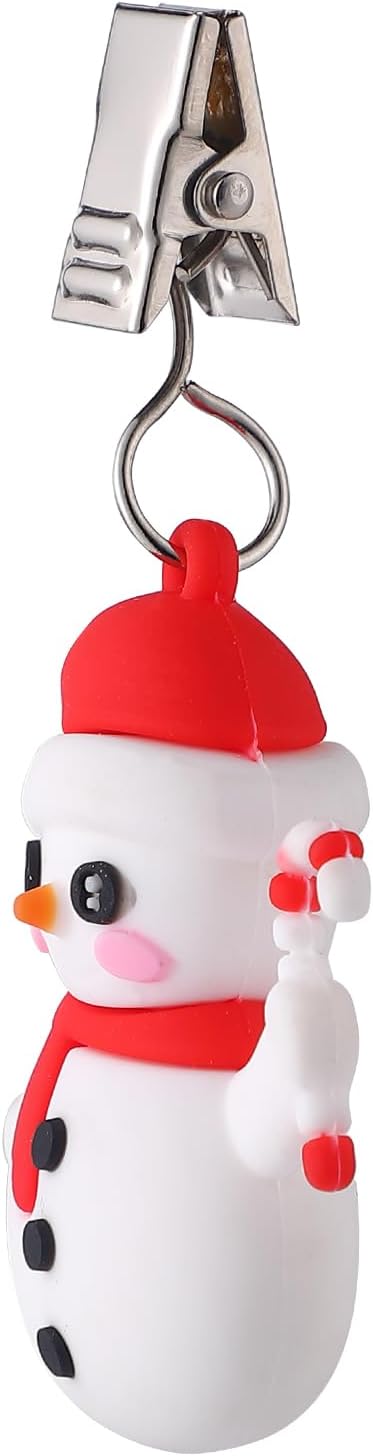 TwoFish Home Set of 4 Snowman Tablecloth Weights Clips Handicraft Snowman - Image 5