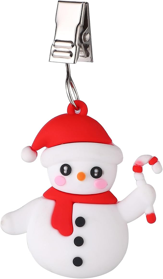 TwoFish Home Set of 4 Snowman Tablecloth Weights Clips Handicraft Snowman - Image 8