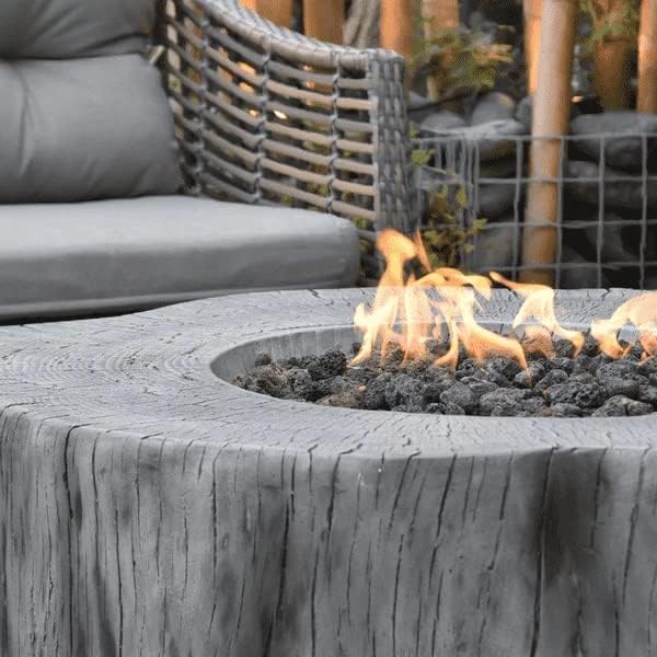 Elementi | Manchester Gas Fire Pit Cast Concrete Semi-Round Fire Table - Image 7