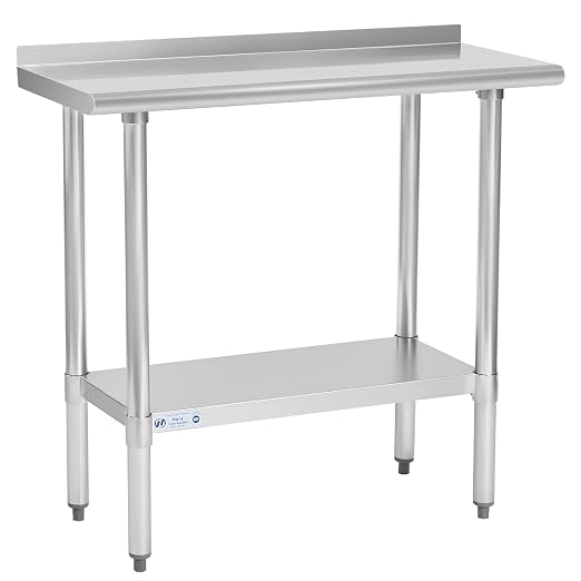 Hally Stainless Steel Table for Prep & Work 18 x 36 Inches, NSF Commercial by HallySinksTablesH