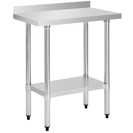 Stainless Steel Work Table 18 x 30 Inch, NSF Commercial Prep Table by OKEYOLIVE