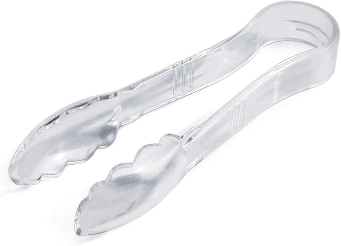 Serving Tongs, 6-Inch Clear Polycarbonate, Set of 12