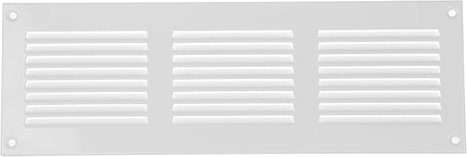Repa Market 12x4 Inch Air Vent Cover/White Galvanized Steel Louvered Grill Cover by RepaMarket