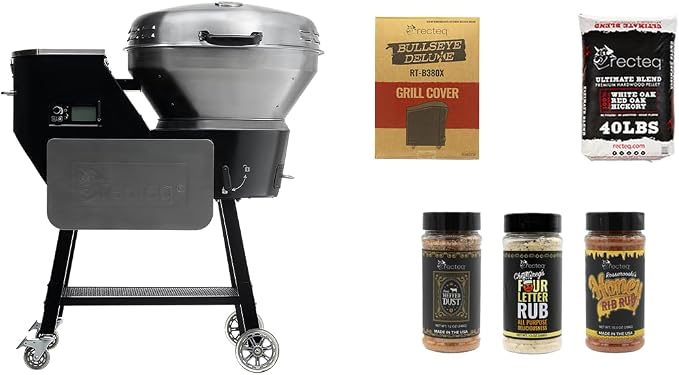 recteq Pellet Grill RT-B380X Bullseye Deluxe + Grilling Basics Bundle, WiFi by recteq