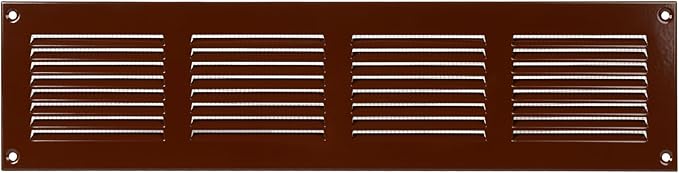 Repa Market Air Vent Cover 16x4 Inch Brown Galvanized Steel Louvered Grill Cover by RepaMarket