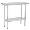 Hally Stainless Steel Table for Prep & Work 18 x 36 Inches, NSF Commercial by HallySinksTablesH