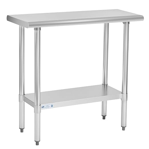 Hally Stainless Steel Table for Prep & Work 18 x 36 Inches, NSF Commercial by HallySinksTablesH