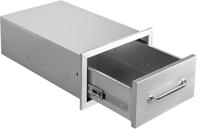 Outdoor Kitchen Drawers 14"Wx8.5"Hx23"D Flush Mount Access Single Drawer BBQ by Unknown