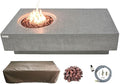 Elementi | Metropolis Gas Fire Pit Cast Concrete 56" Rectangular Fire Table by AMSFireplaceInc