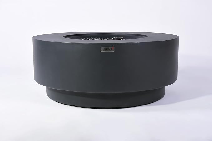 Elementi+ | Nimes Gas Fire Pit Cast Concrete 40" Dia. Round Fire Table - Image 5