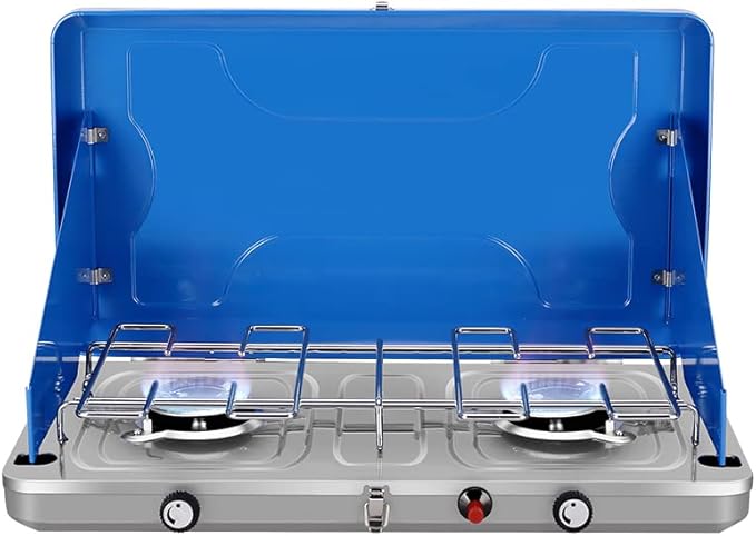 Camplux Propane Camping Stove 20, 000 BTU, Camping Stoves 2 Burners by CAMPLUX