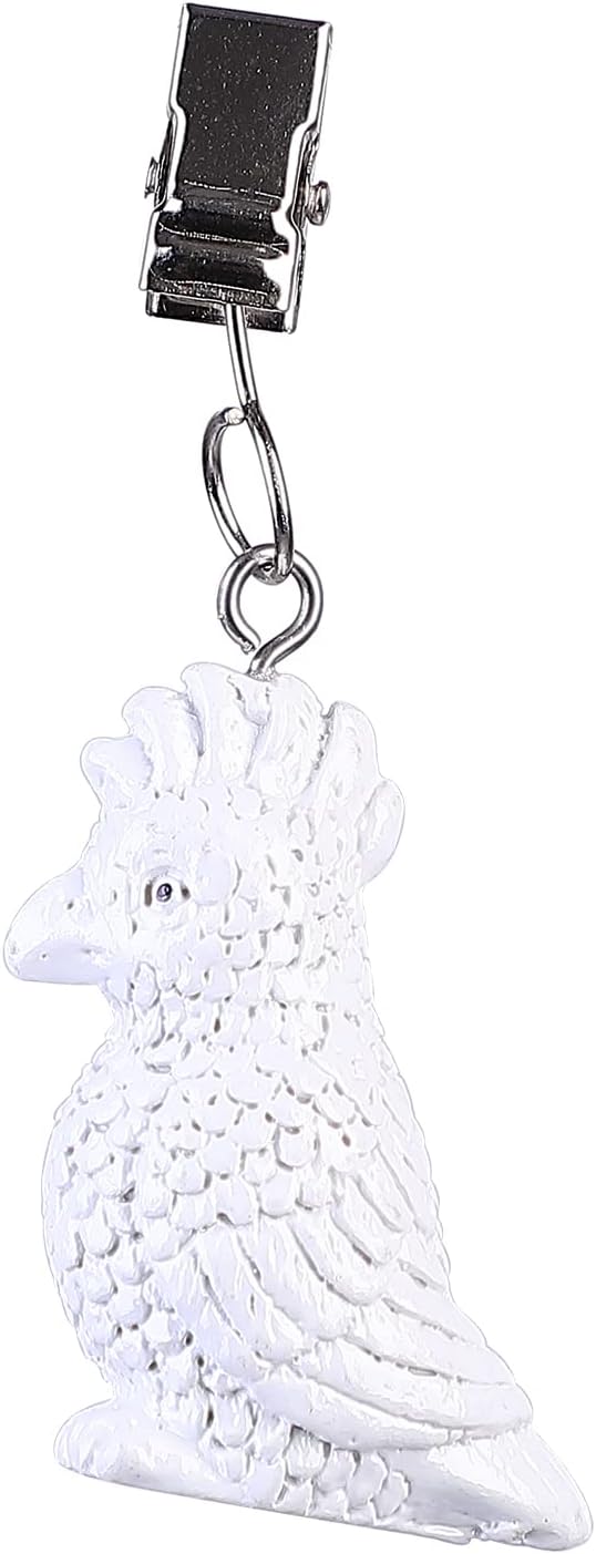 TwoFish Home Set of 4 White Macaw Tablecloth Weights Clips Handicraft White - Image 2
