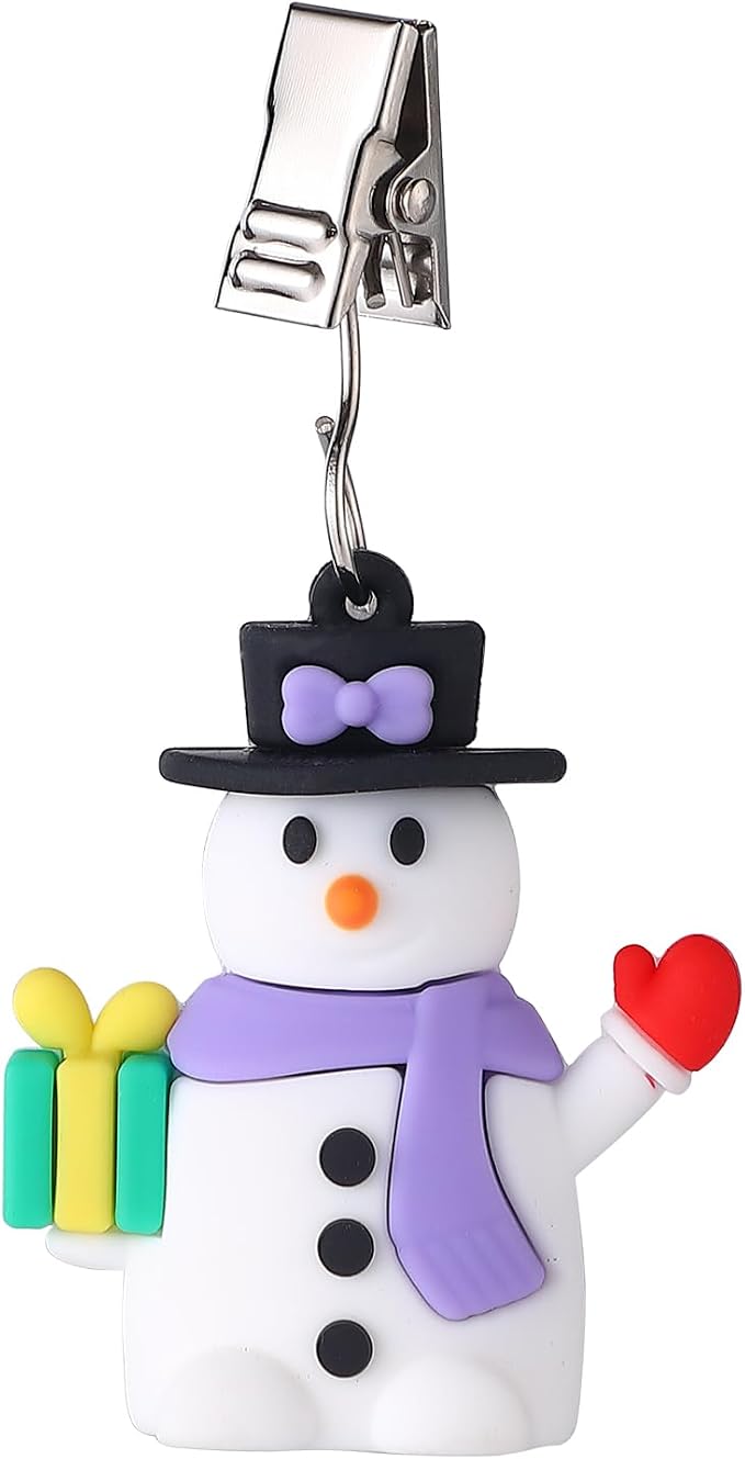 TwoFish Home Set of 4 Xmas Snowman Tablecloth Weight Clamps Decoration Xmas - Image 6