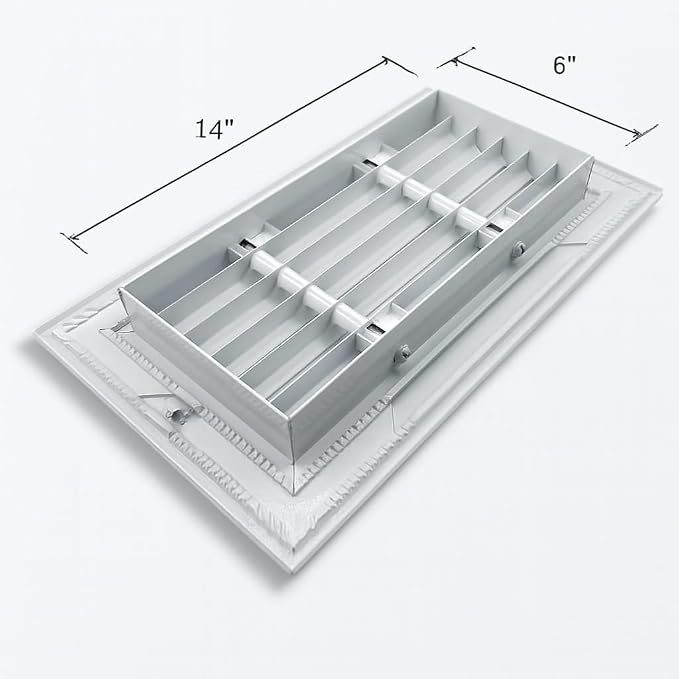 Premium 14" X 6" Linear Aluminum Bar Return Air Grille - Image 2