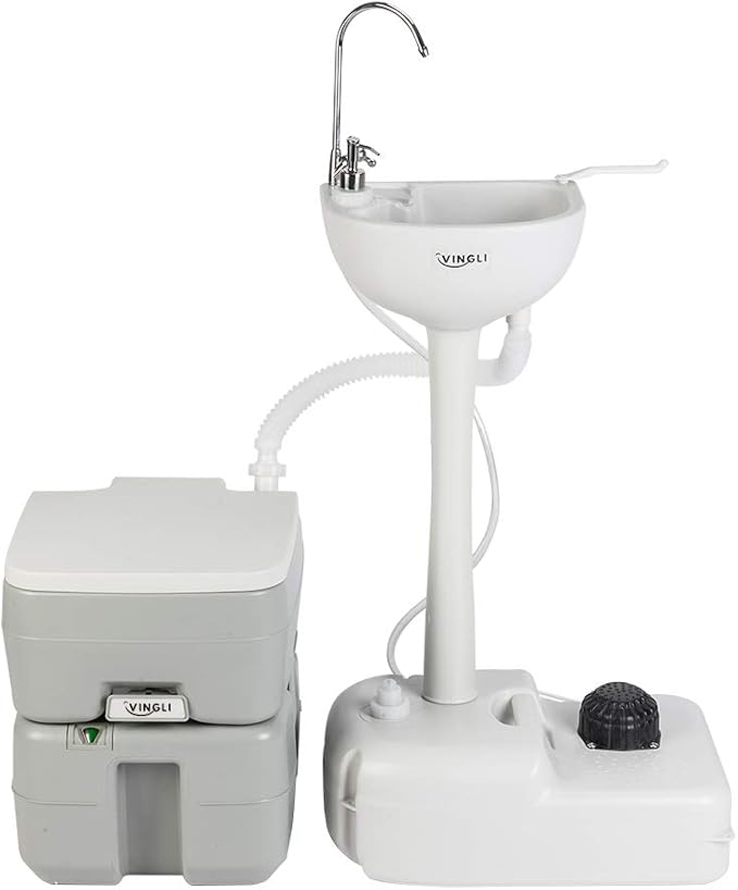 VINGLI Upgraded Portable Sink and Toilet Combo| Self-contained 5 Gal Hand by VINGLI