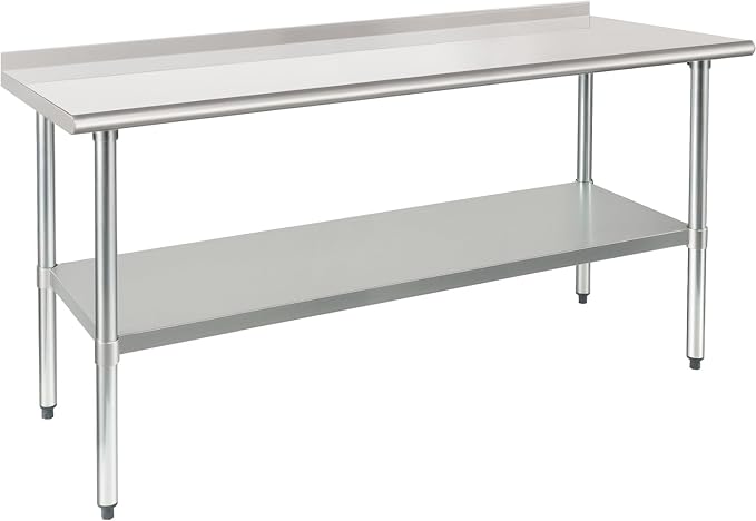 HARDURA Stainless Steel Table Prep & Work Table 24 x 72 Inches NSF Heavy Duty by HARDURA